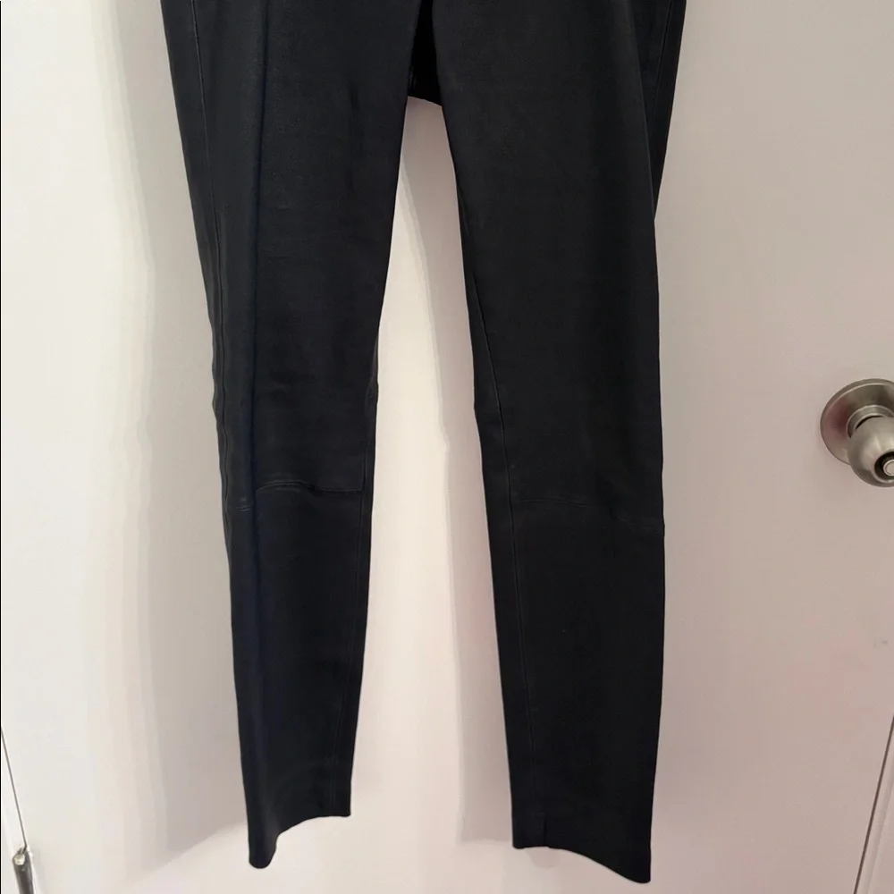 J. Crew Collection Leather Leggings, Navy Blue, Excellent condition
